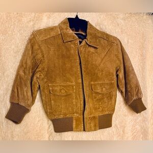 Dimension NY Boys Genuine Suede Leather Bomber Jacket